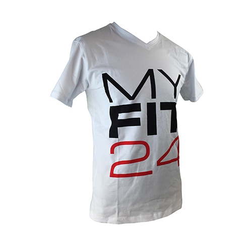 Myfit24 T-Shirt Slim Men (White) Myfit24 T-Shirt Slim Men (White)
